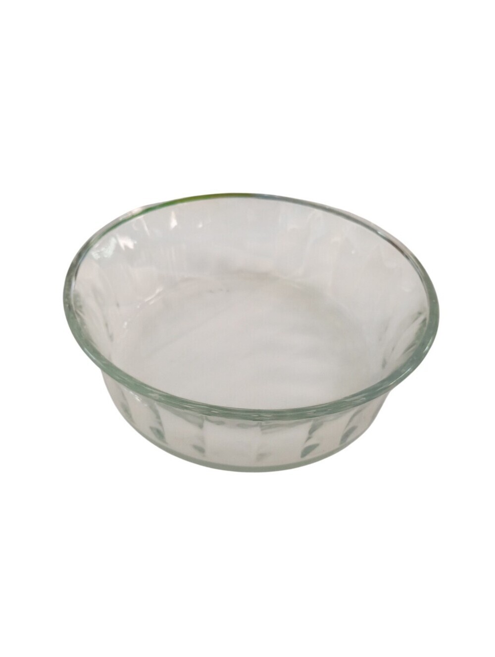 Vintage Arcusine Ribbed Glass Serving Bowl Made in USA